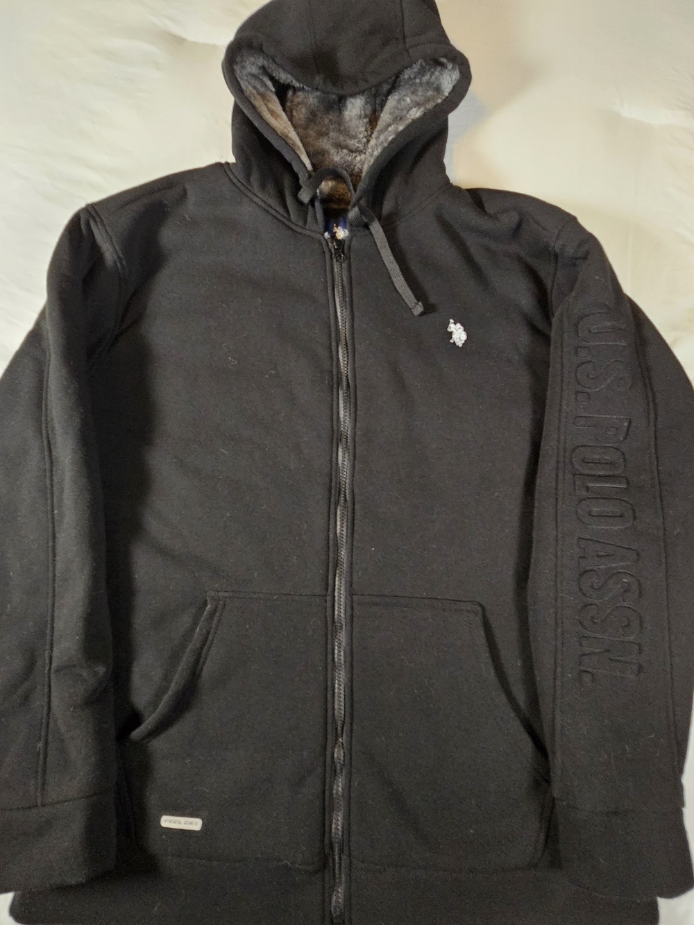 U.S. Polo Assn. Men’s Black Fleece-Lined Zip Hoodie
